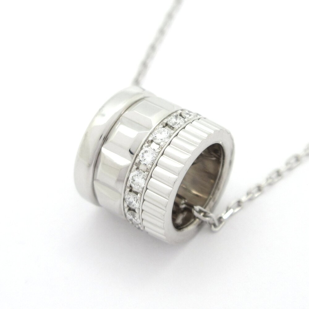 Boucheron Cattle Radiant Mini Diamond Pendant Necklace JPN00538 18K White Gold